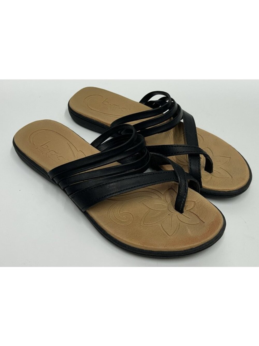 BOC Born Concept Thong Flip Flops Sandals Faux Leather Women’s 7.5 Black READ